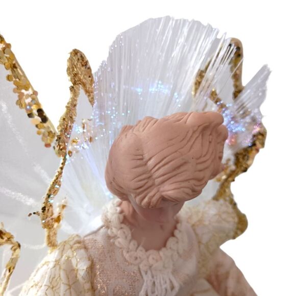 Fiber Optic Angel Tree Topper Gold Table Display Light Up Multi Color Christmas. - Picture 12 of 16